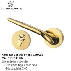 Khóa Cửa Tay Gạt – Hợp Kim Kẽm Xi Mạ Vàng 1511.2.11007