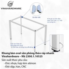 Khung bàn tháo lắp văn phòng chân oval - Mã 2300.1.10525