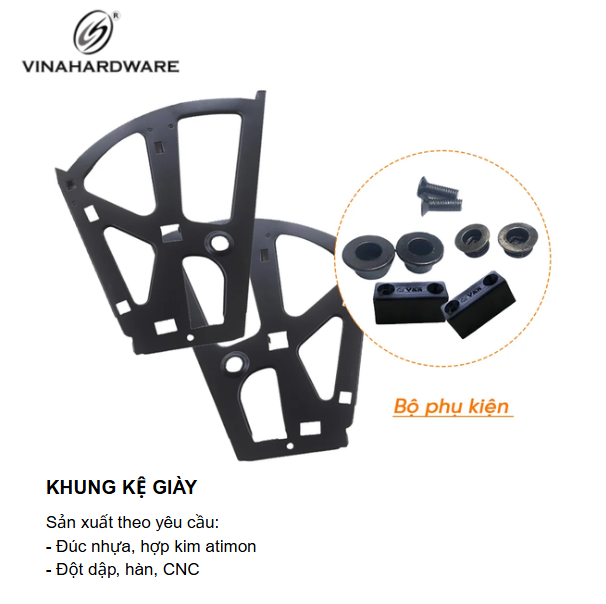 Bản lề tủ giày 2 tầng Vinahardware - Mã 1260.1.09246