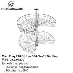Mâm Xoay Góc Tủ Bếp 270° Inox 304 – Mã 4100.2.97270
