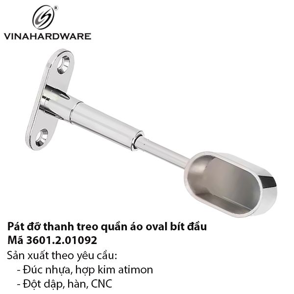 Pát đỡ bít đầu thanh oval 15x27mm – Mã 3601.2.01092