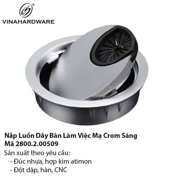 Nắp Luồn Dây Bàn Φ50 Mạ Crom – Mã 2800.2.00509