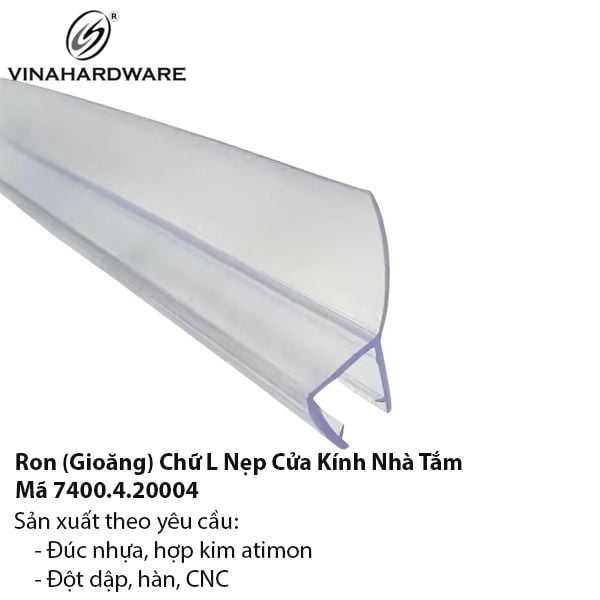 Ron Nẹp Chữ L Trong Suốt – Bịt Góc Kính Nhà Tắm – Mã 7400.4.20004
