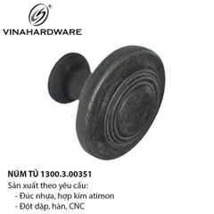 Núm Tay Nắm Tủ Cổ Điển 32mm – Xi Mạ Đen Satin – Mã 1300.3.00351
