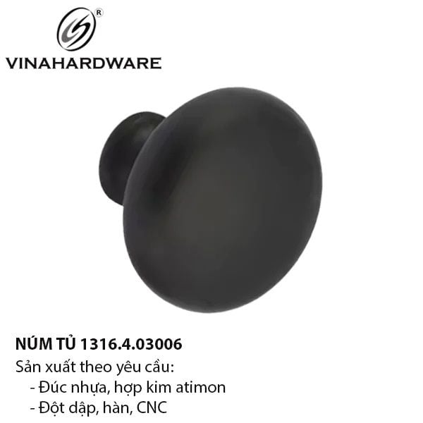 Núm Tủ Đen Tròn Ø30mm – Mã 1316.4.03006