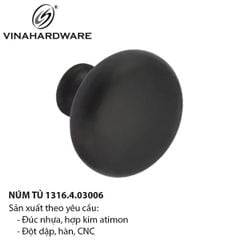 Núm Tủ Đen Tròn Ø30mm – Mã 1316.4.03006