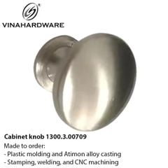 Núm Tay Nắm Tủ Tròn 25x25mm – Mã 1300.3.00709 – Xi Mạ Nikel Sáng
