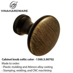 Núm Tay Nắm Tủ Màu Soltic Ánh Kim – Mã 1300.3.00702 – Kích Thước Ø25x25mm