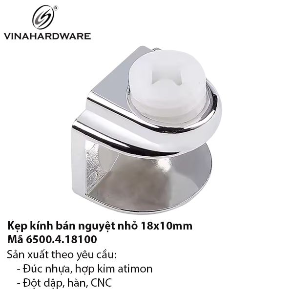 Pát kẹp kính bán nguyệt nhỏ 18x10mm – Mã 6500.4.18100