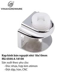 Pát kẹp kính bán nguyệt nhỏ 18x10mm – Mã 6500.4.18100