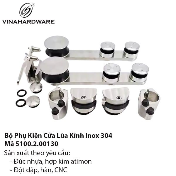 Bộ phụ kiện cho cửa lùa kính - Mã 5100.2.00130