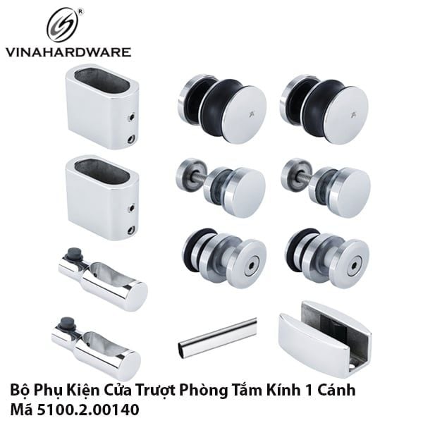 Bộ Ray và Phụ Kiện Lùa Kính 1 Cánh Cho Nhà Tắm – 5100.2.00140