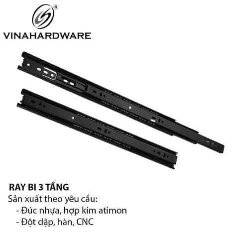 Ray trượt bi 3 tầng bản 42 - Màu đen 1122.2.02300