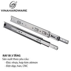 Ray trượt bi 3 tầng bản 42mm - Màu kẽm trắng 1122.2.01250