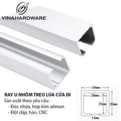 Ray nhôm treo cửa lùa U - Mã 1170.4.00220