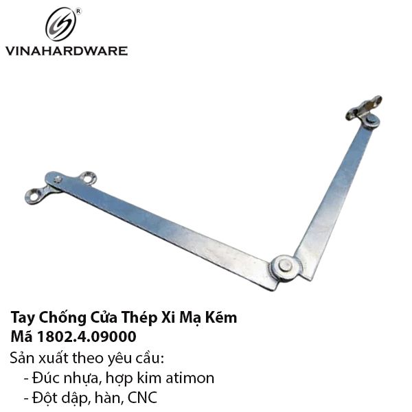 Tay Chống Cửa Sổ, Cửa Tủ Nhẹ – Thép Mạ Kẽm – Mã 1802.4.09000