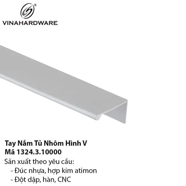Tay Nắm Tủ Nhôm Hình V – Mã 1324.3.10000