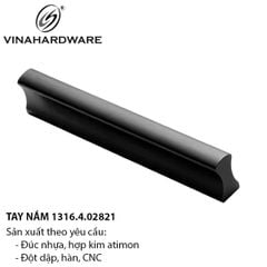 Tay Nắm Tủ Hợp Kim Nhôm Anod Đen – Mã 1316.4.02821