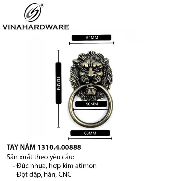 Tay Nắm Cổ Điển Hình Sư Tử –  Mã 1310.4.00888