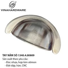 Tay Nắm Sò Inox Mạ Nikel Mờ – Mã 1340.4.00809 – Vinahardware