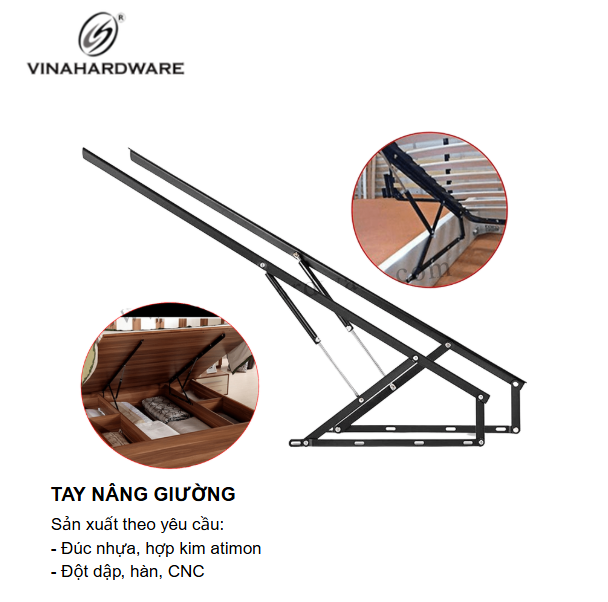Bộ Tay Nâng Mặt Giường Có Ben Hơi – Mã 1802.1.91100 | Vinahardware