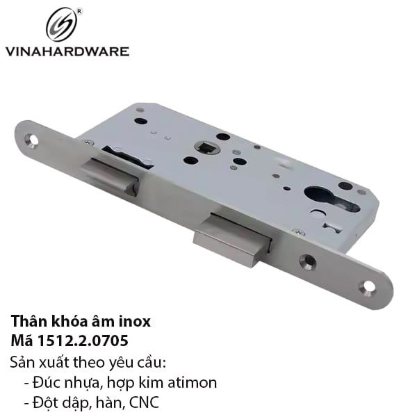 Thân Khóa Cửa Âm Inox - Mã 1512.2.07055