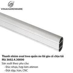 Thanh treo quần áo bằng nhôm oval lõi gia cố – Mã 3602.4.30000
