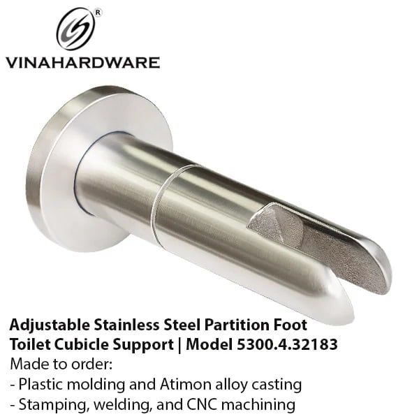 Chân đỡ vách ngăn nhà vệ sinh Inox 304 – Mã 5300.4.32183 | Vinahardware
