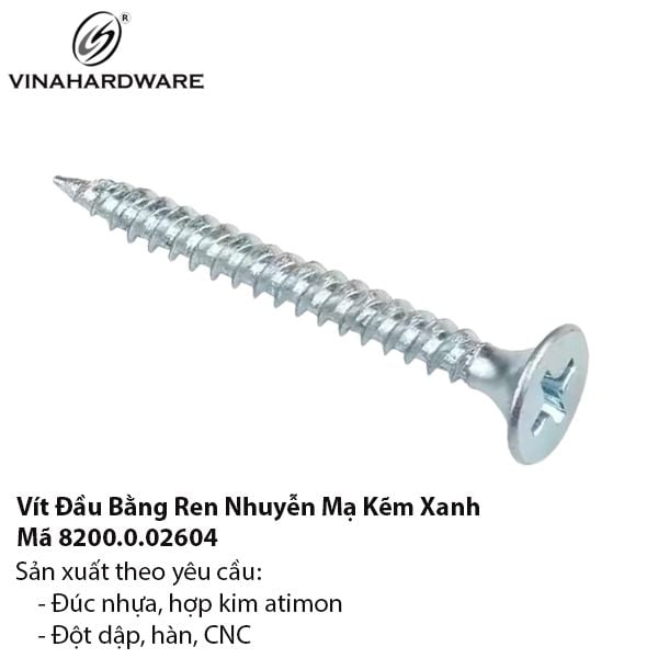 Vít Gỗ Đầu Bằng Ø8200.0.02604 – Gia Công Theo Yêu Cầu | Vinahardware