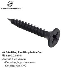 Vít Đầu Bằng Màu Đen Ren Nhuyễn - Mã 8200.0.03101