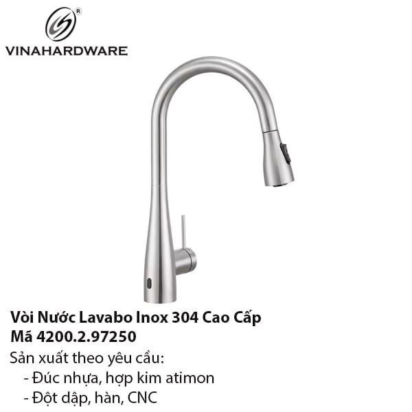 Vòi Rửa Bếp Inox 304 Kéo Rút – Mã 4200.2.97250