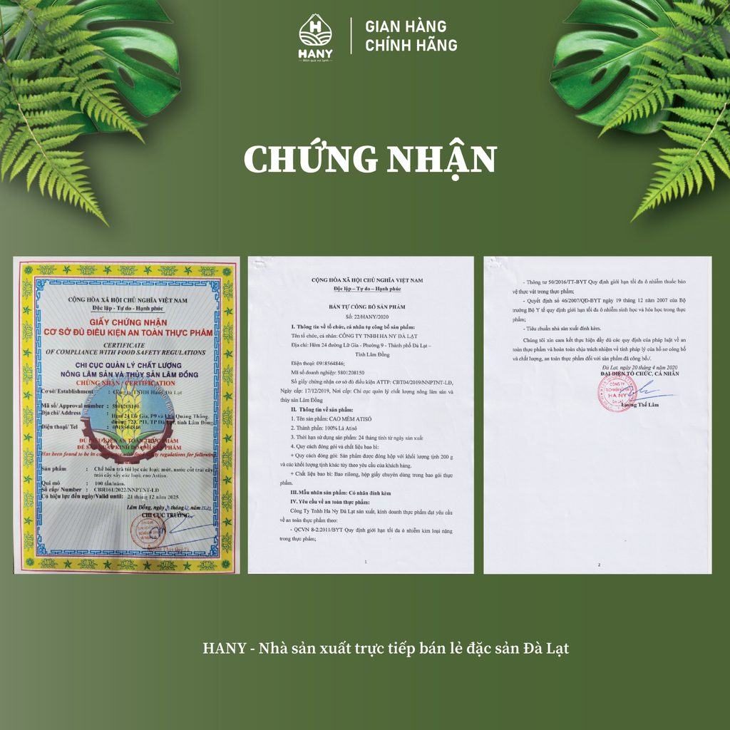 Cao Atiso HANY - Cao mềm Atiso hủ thuỷ tinh 200g