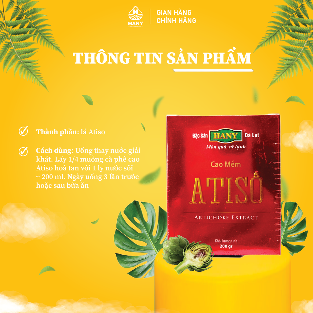 Cao Atiso HANY - Cao mềm Atiso hủ thuỷ tinh 200g