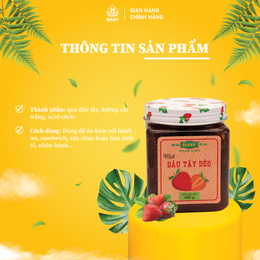 Mứt dâu tây dẻo HANY 400g