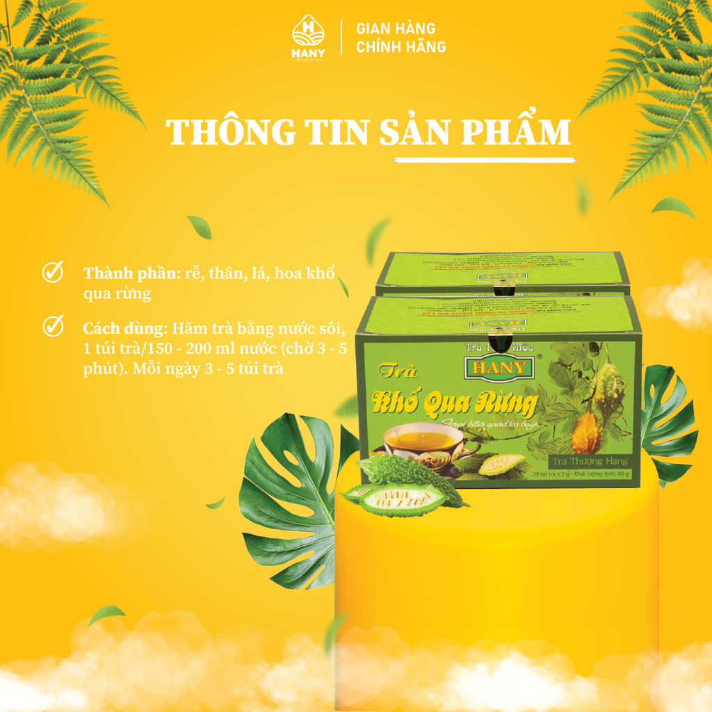 Trà Khổ Qua Rừng túi lọc HANY - Hộp 20 túi lọc