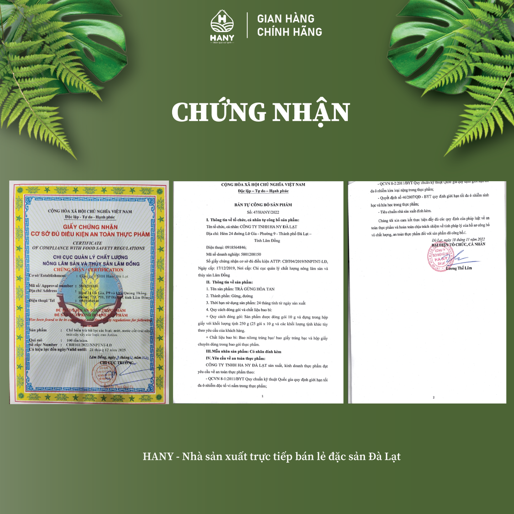 Trà Gừng Hòa Tan HANY Bịch 250g - Bột trà gừng