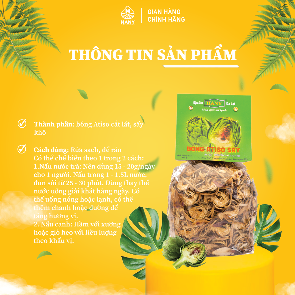 Bông Atiso sấy khô HANY 230g - Hoa Atiso khô