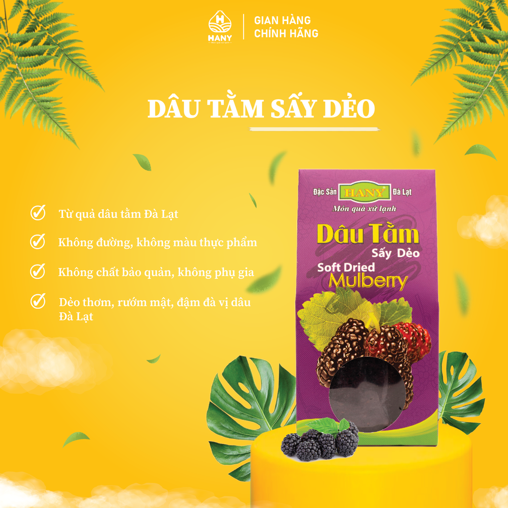 Dâu tằm sấy dẻo HANY 180g - Dâu sấy không đường