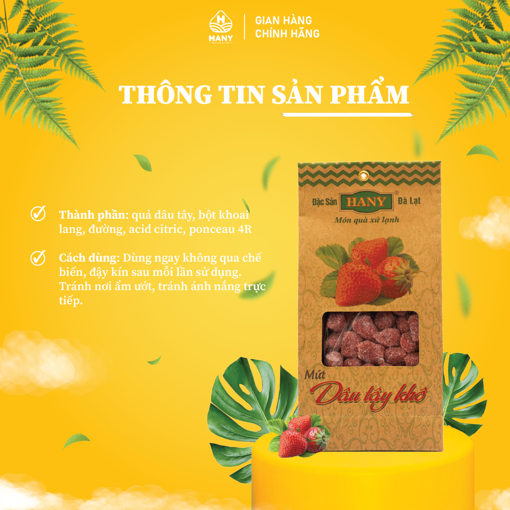 Mứt dâu tây khô gói giấy 200g