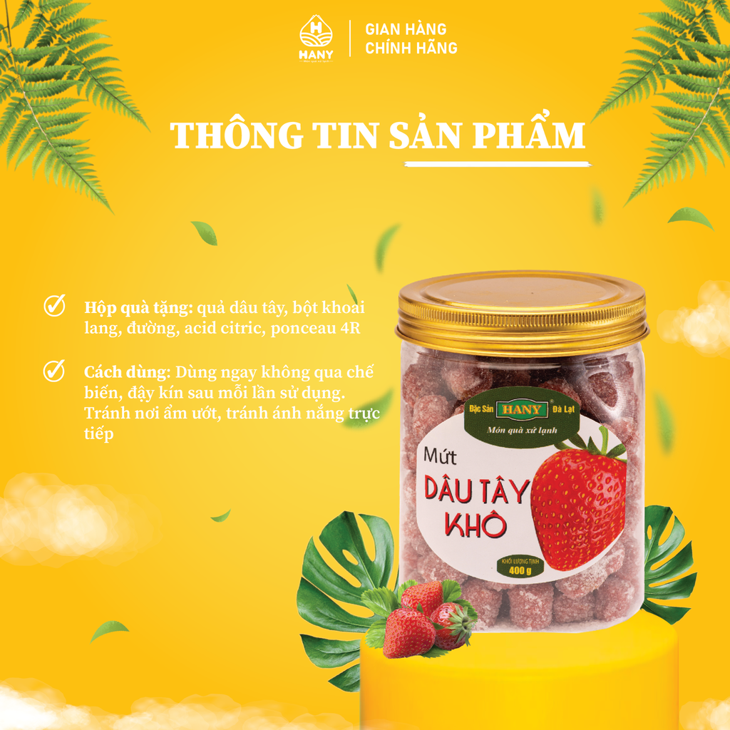 Mứt dâu tây khô 400g