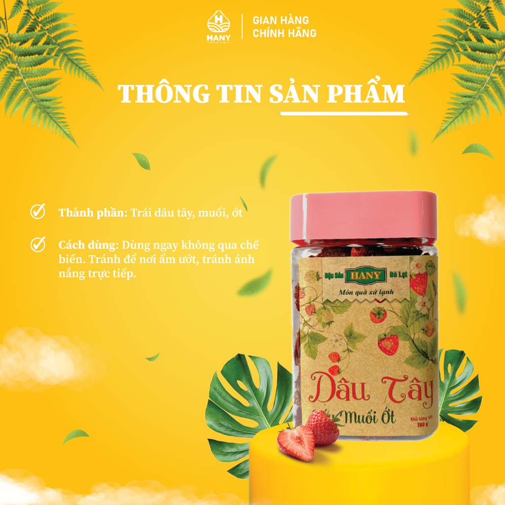 Dâu Tây Sấy Muối Ớt 200g