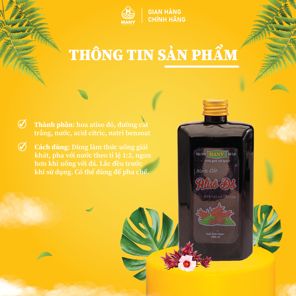 Nước cốt Atiso đỏ HANY 300ml