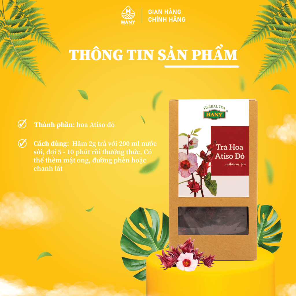 Trà Hoa Atiso đỏ sấy HANY - Trà hoa bụp giấm
