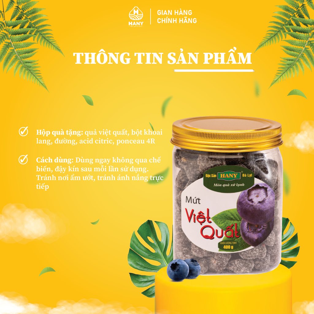 Mứt Việt Quất hủ 400g