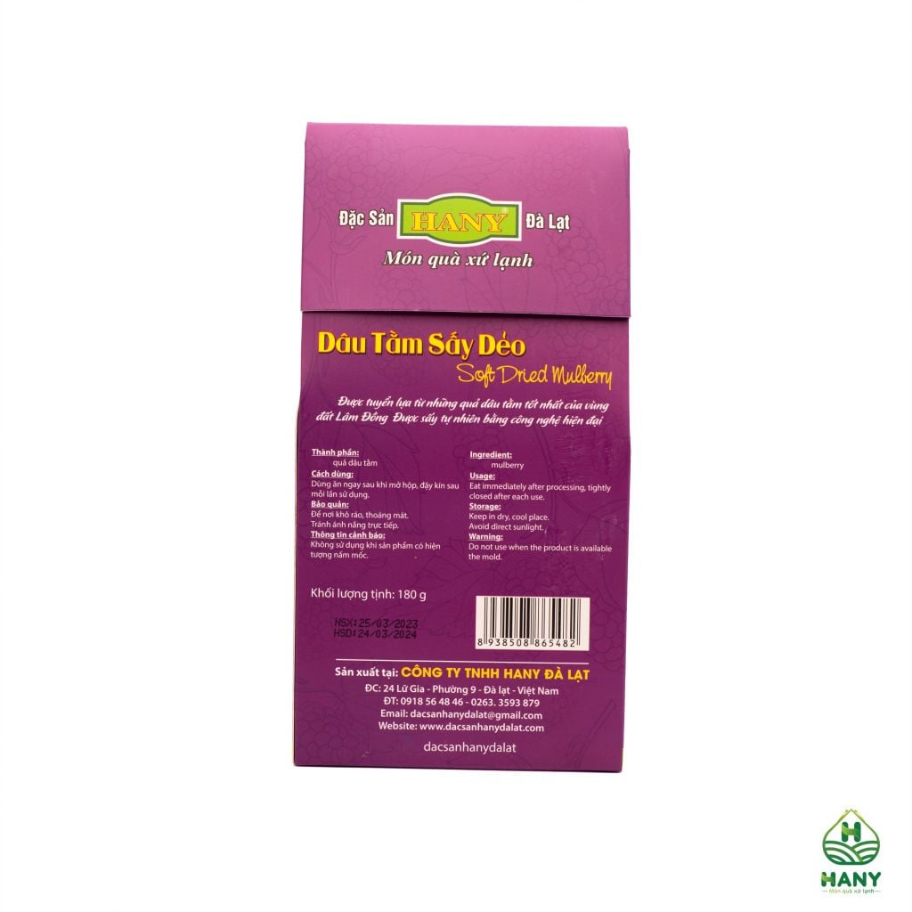 Dâu tằm sấy dẻo HANY 180g - Dâu sấy không đường