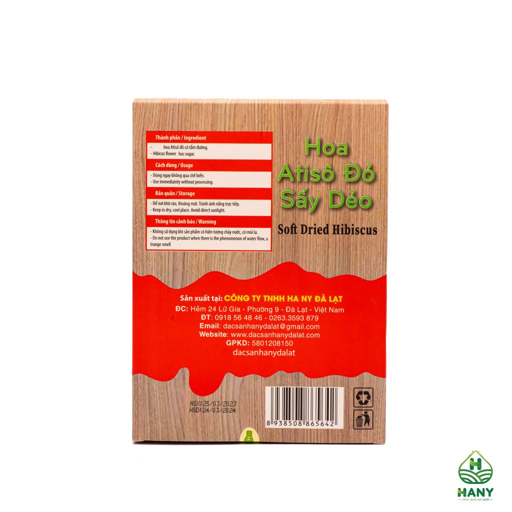 Hoa Atiso đỏ sấy dẻo HANY - Mứt hoa hồng - Hoa bụp giấm sấy dẻo