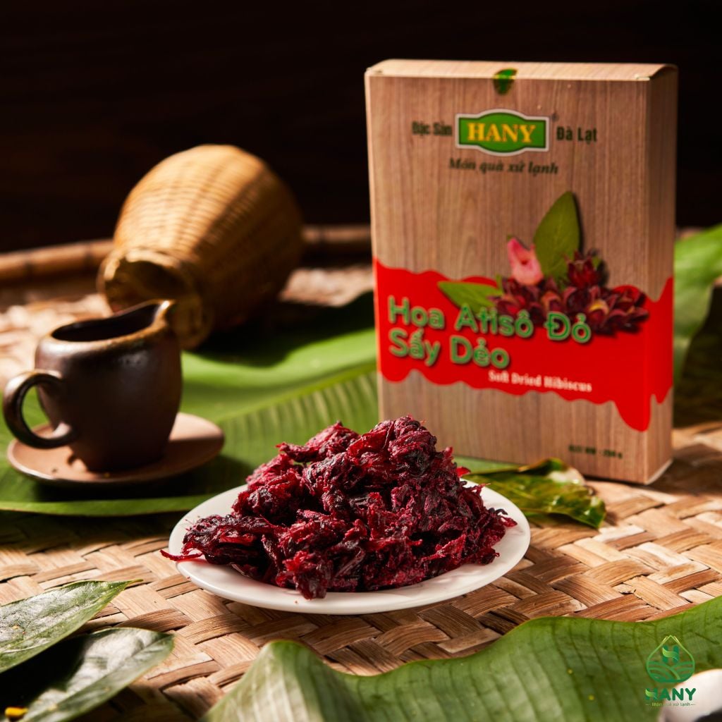 Hoa Atiso đỏ sấy dẻo HANY - Mứt hoa hồng - Hoa bụp giấm sấy dẻo