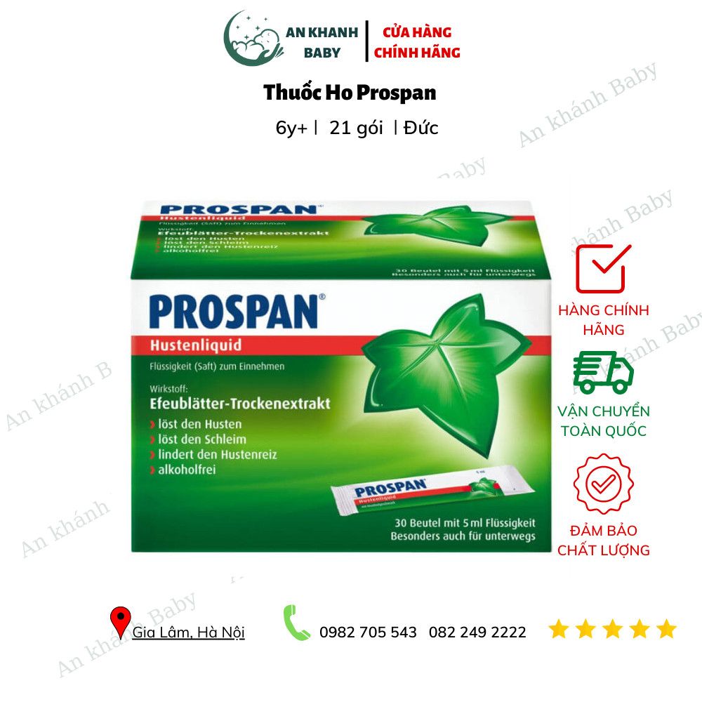  Siro ho Prospan Đức dạng gói ( 21 gói) cho bé từ 6 tuổi 