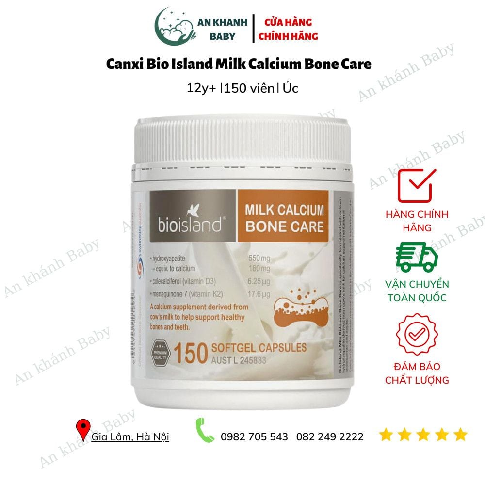  Viên Uống Hỗ Trợ Bổ Sung Canxi Bio Island Milk Calcium Bone Care - 150 viên 