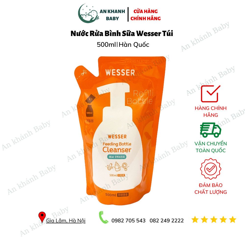  Nước rửa bình Wesser 500ml (dạng túi) 